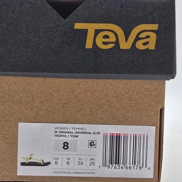 Teva Original Universal Slim Sandals Women Young Wheat Sport Size 8 - Picture 2 of 6